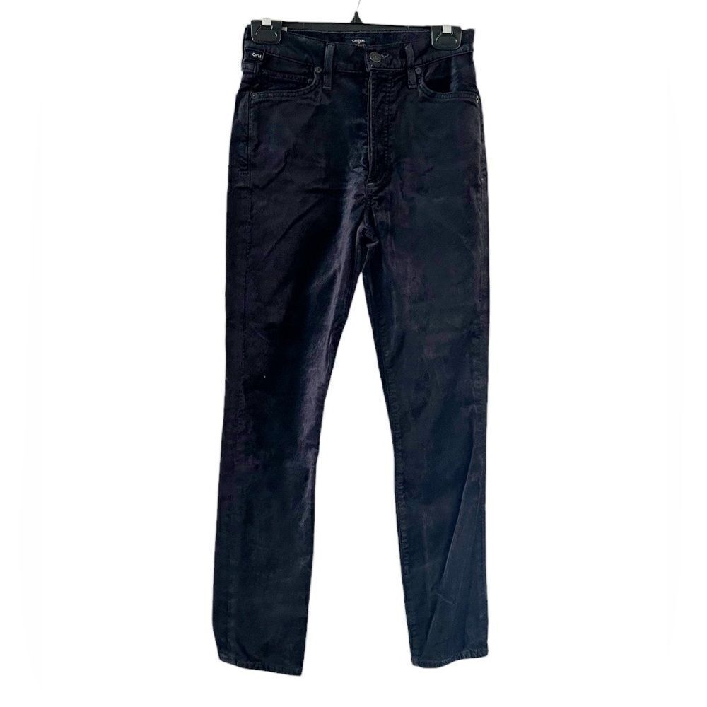 Citizens of Humanity Olivia Navy High-Rise Velvet Slim Ankle Jeans Size 25